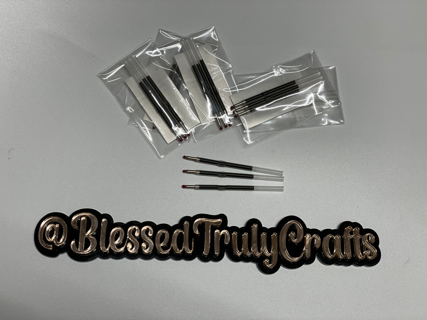 Beadable Plastic Pen Refill pack of 3