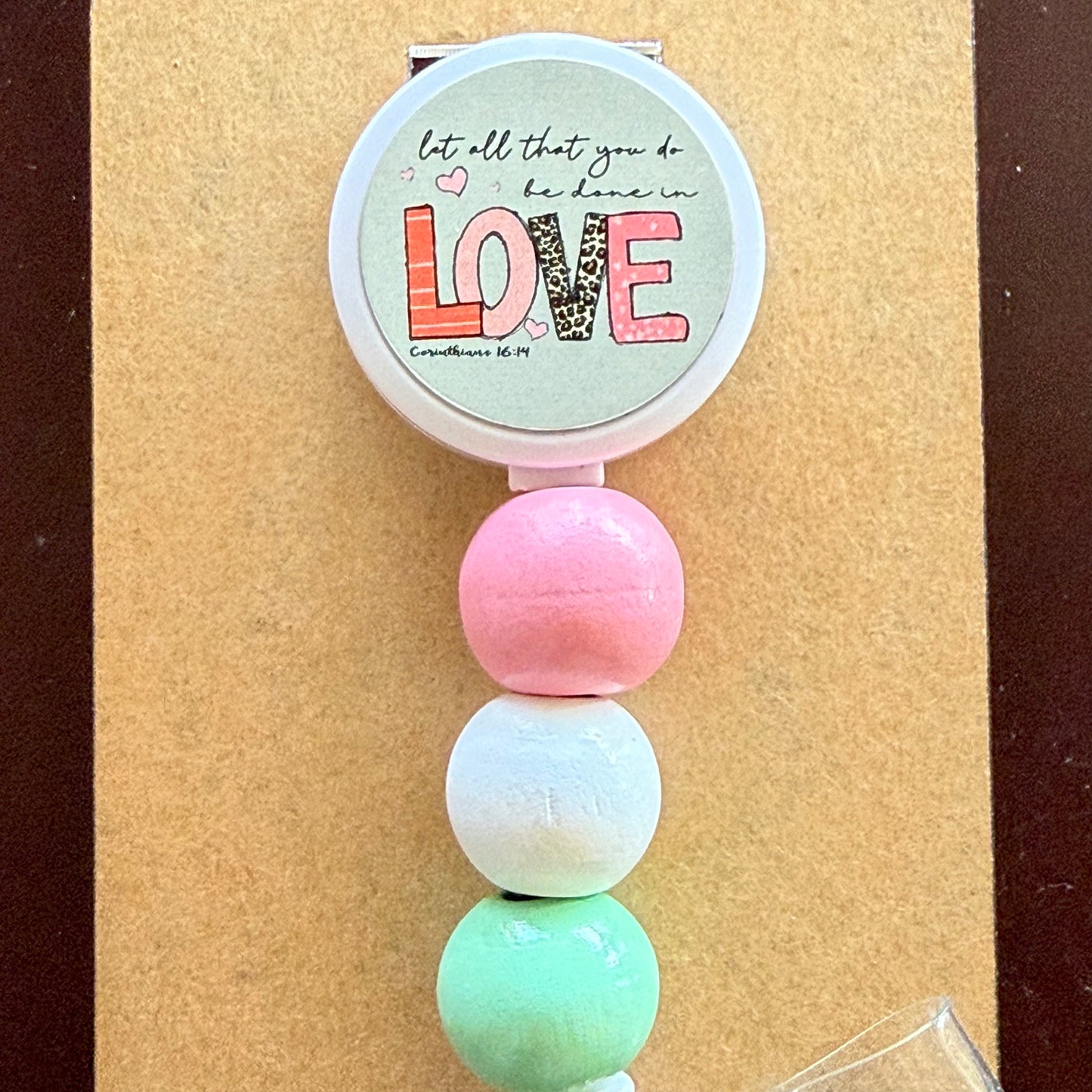 Sublimation Badge Reels with beads